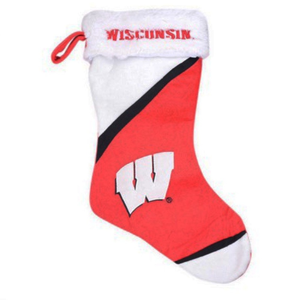Wisconsin Badgers Color Block Christmas Stocking
